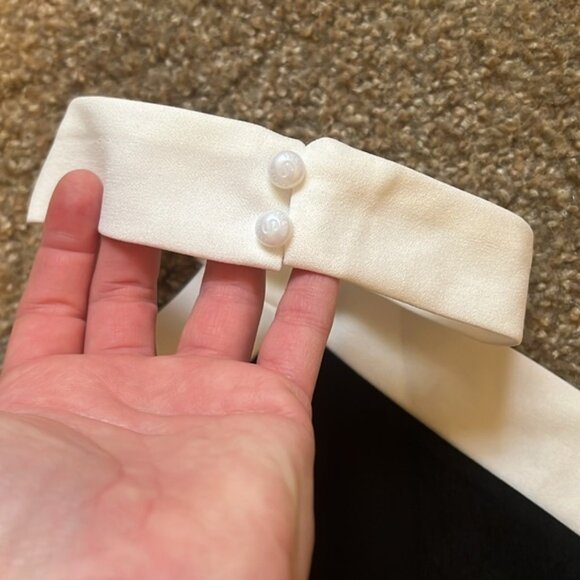 Shien Black and White Fit and Flare Halter Dress Large - Picture 2 of 8